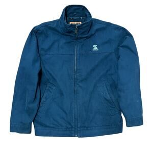 Cornerstone Canvas Jacket Men’s Blue Quilted Flannel‎ Lined Work Jacket Size Med